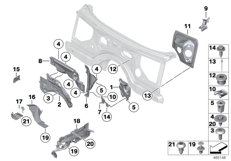 Pezzi montabili vano motore