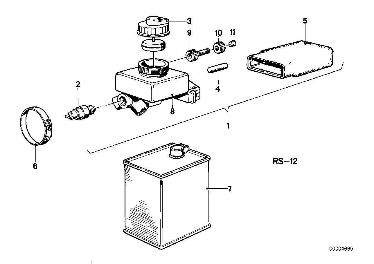 Brake master cylinder, front