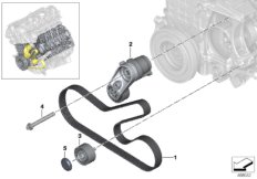 Belt drive, alternator - A/C