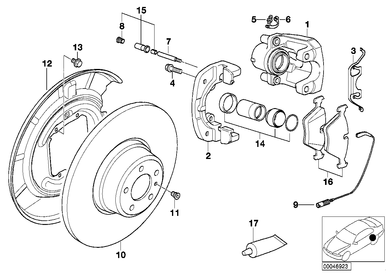 Hinterradbremse-Bremsbelag-Fühler