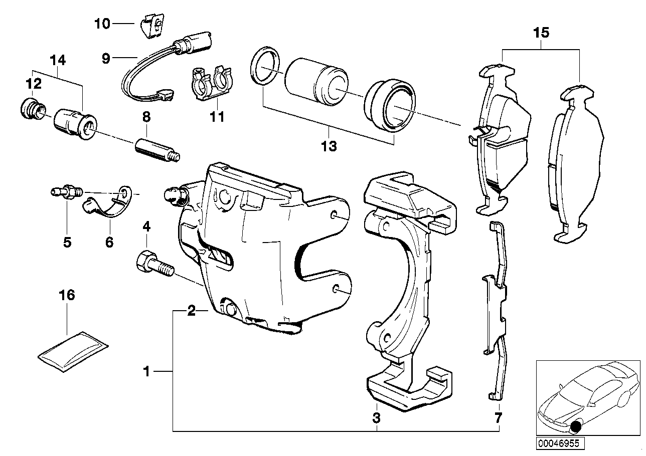 Front wheel brake, brake pad sensor