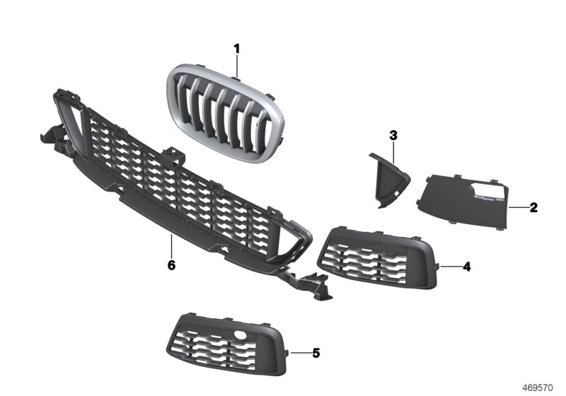 M trim panel, trim elements, front