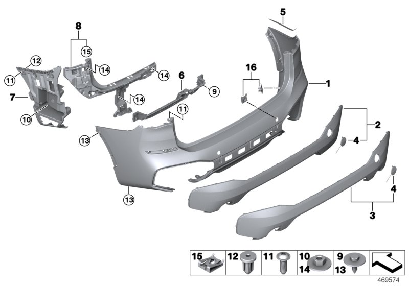 M trim panel, rear