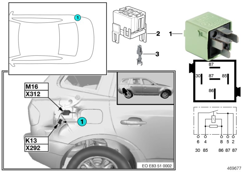 Relay, heated rear window K13