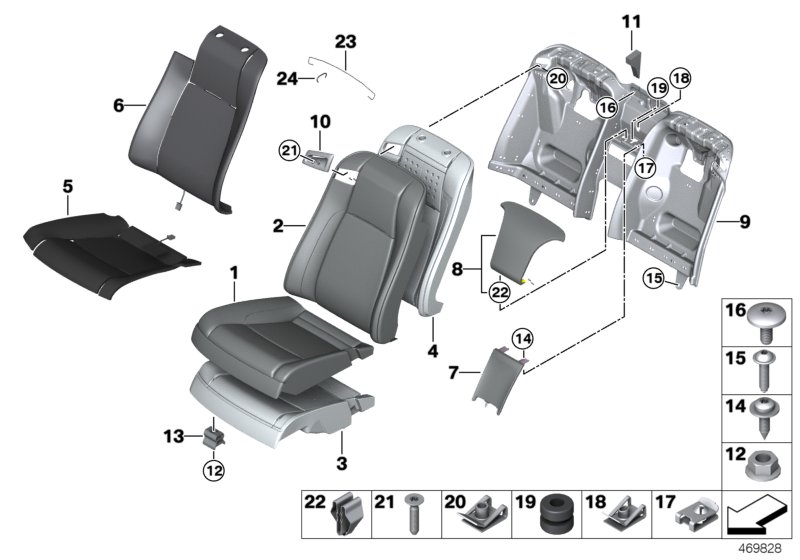 Seat, rear, cushion, & cover, basic seat