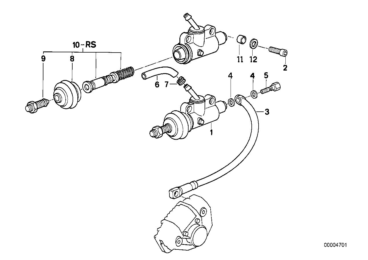 Hauptbremszylinder hinten