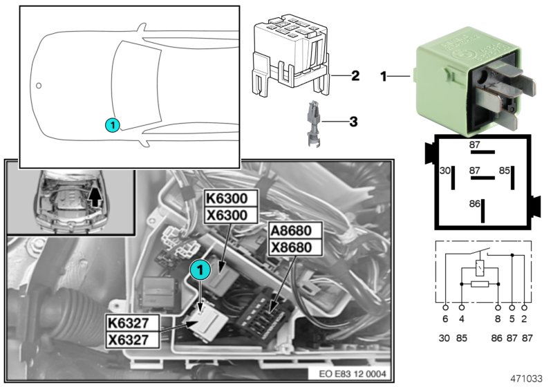 Relay, fuel injectors K6327