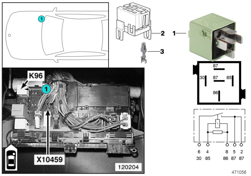 Relay, fuel pump 1 K96