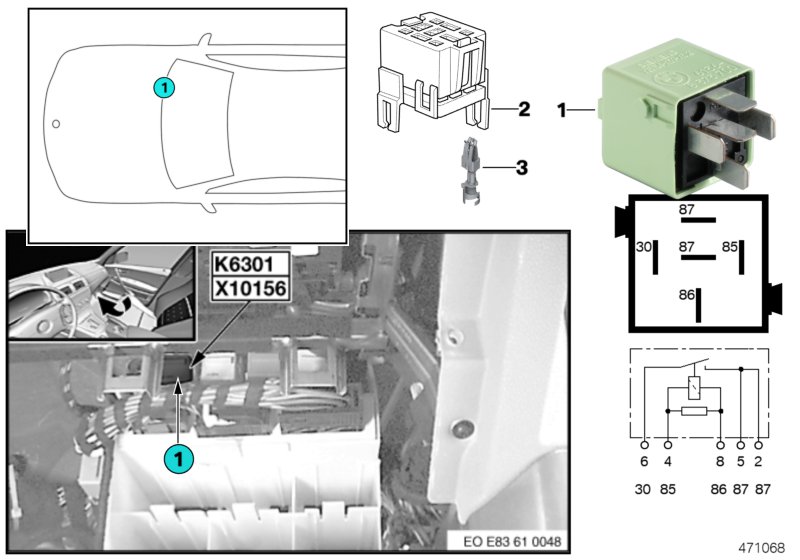 Relay, fuel pump K6301