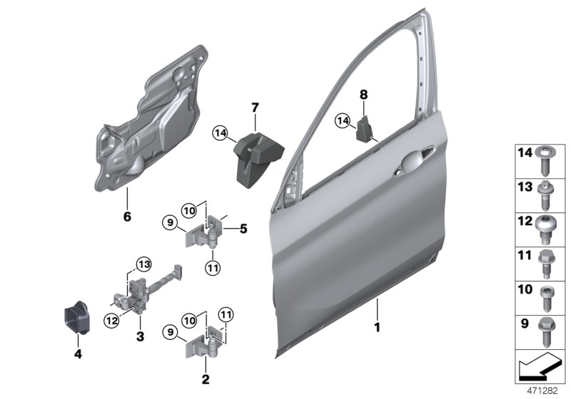 Front door-hinge/door brake