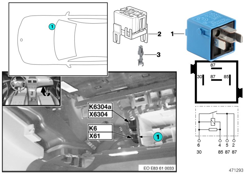 Relay, headlight cleaning system K6