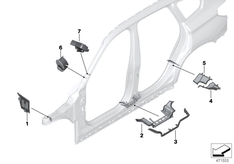 Cavity shielding, side frame