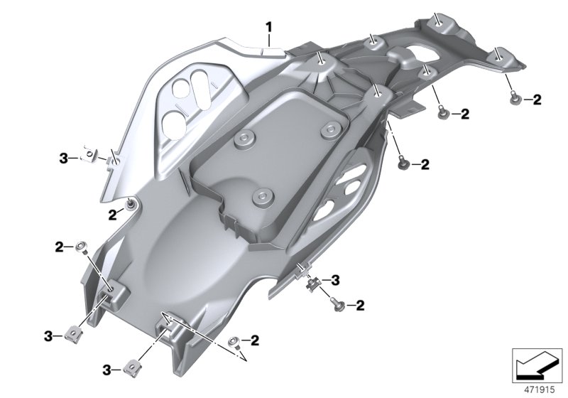 Onderzijde achterbeplating