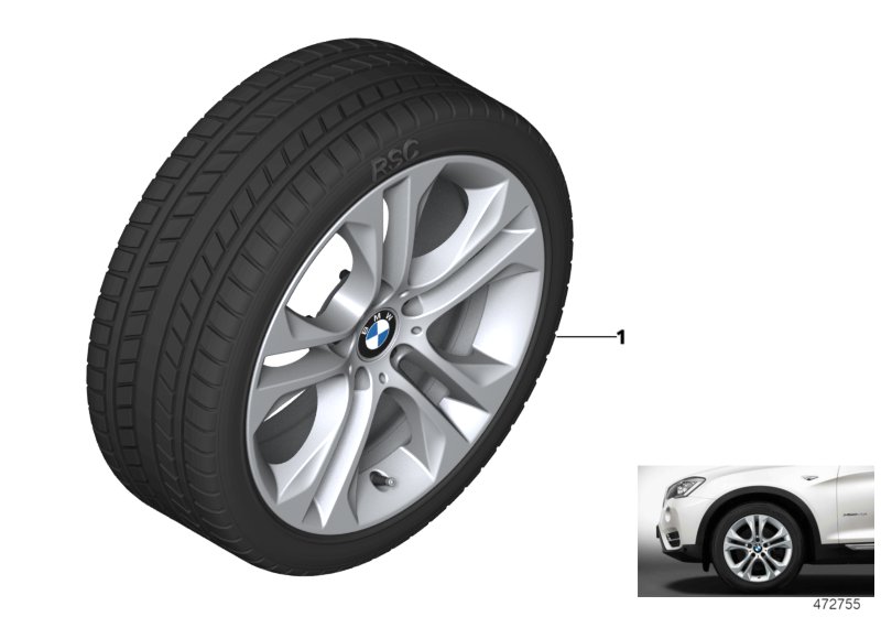 Winter wheel&tyre double spoke 605