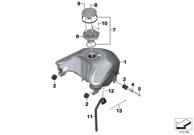 Fuel tank/mounting parts