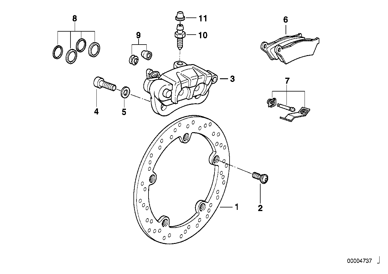 Rear wheel brake