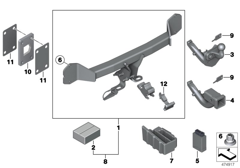 Towing hitch, US version