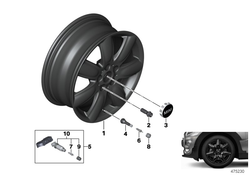 MINI roue AL Bridge Spoke 528 - 17"