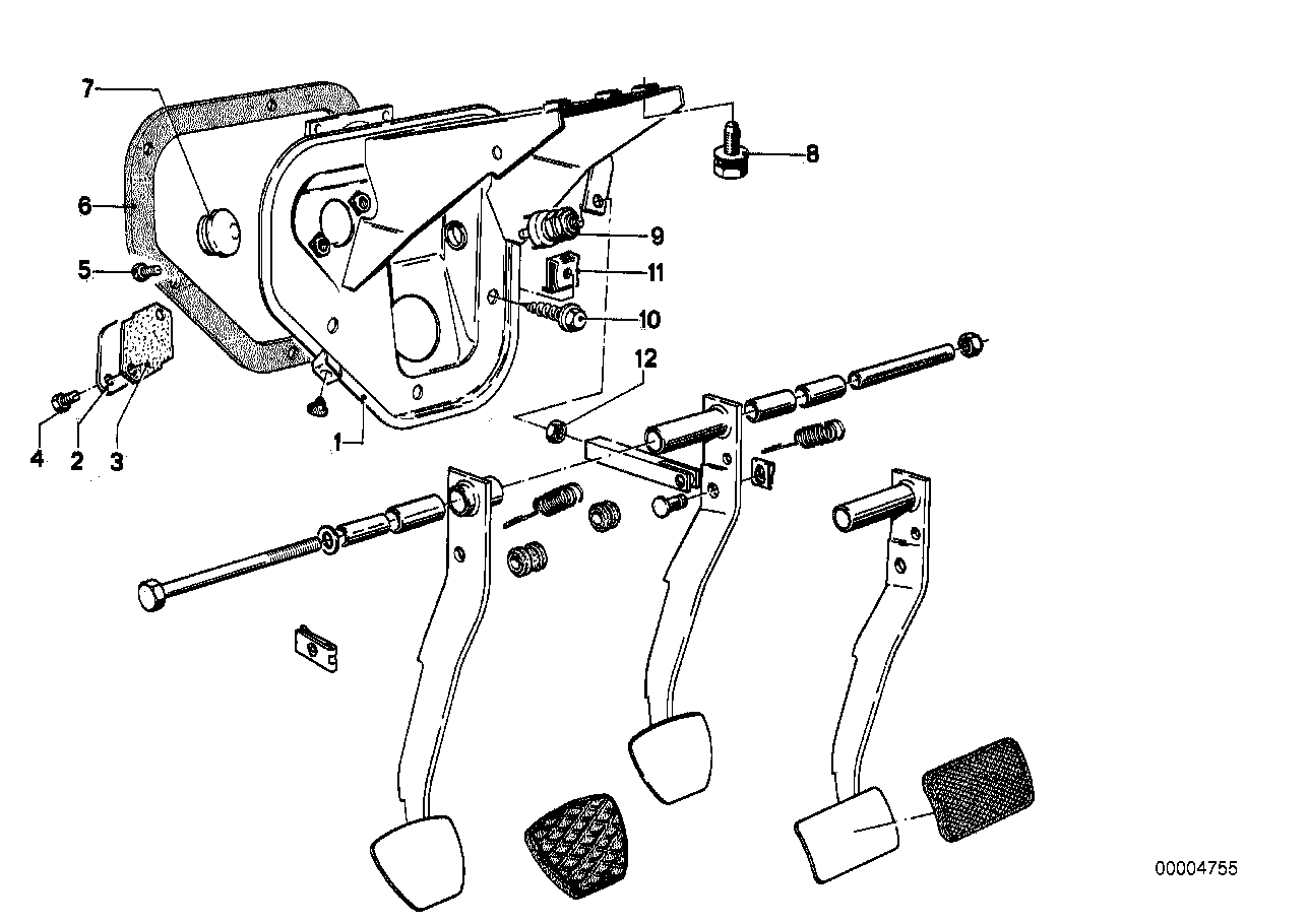 Pedals-supporting bracket