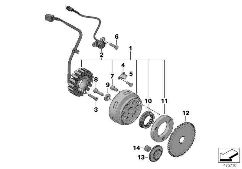 Generator, startfrihjul