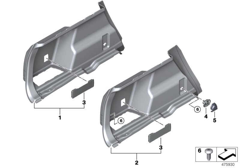 Trunk trim, left