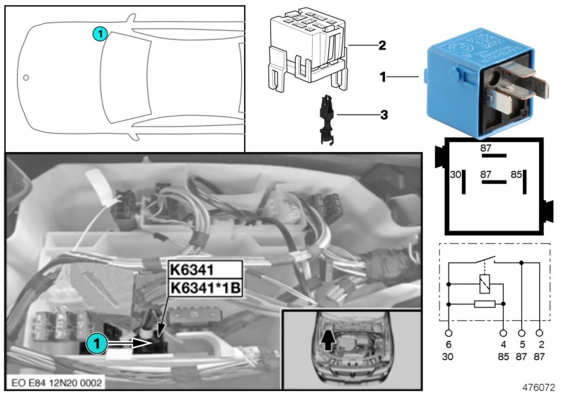 Relay, load removal, ign./inject. K6341