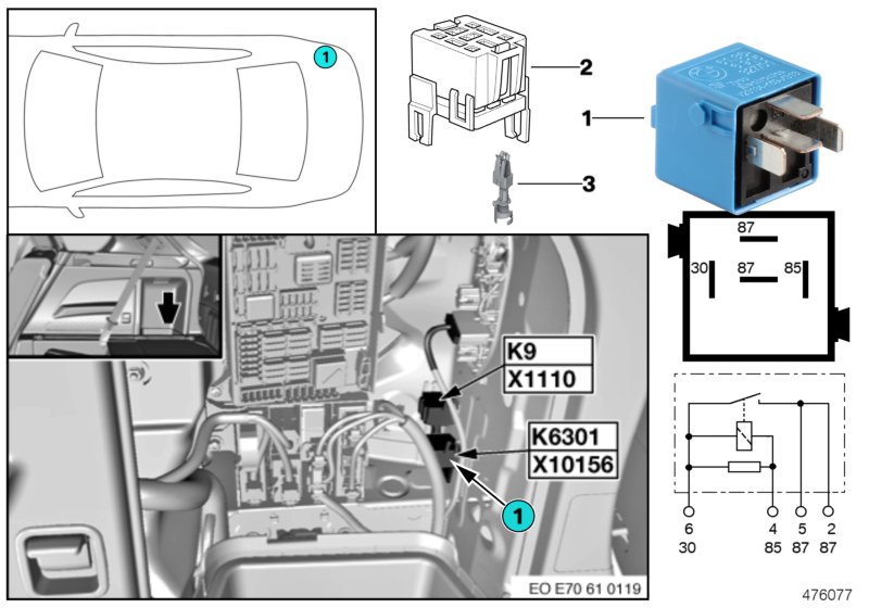 Relè pompa alimentaz. elettrica K6301