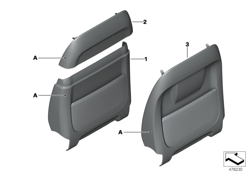 Indiv.rear panel, seat, leather