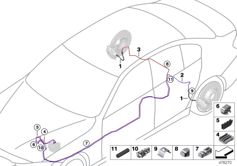 Brake pipe rear