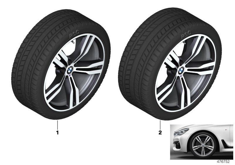 Winter wheel&tyre M double spoke 648M