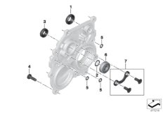 Bearing in housing, sealing rings