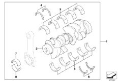 Crankshaft with bearing shells