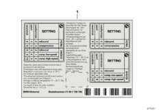 Info plate BMW damping chassis settings