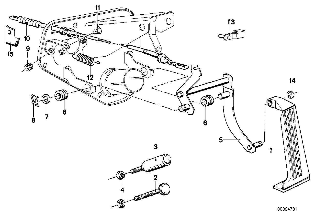 Comando de aceleração/cabo Bowden