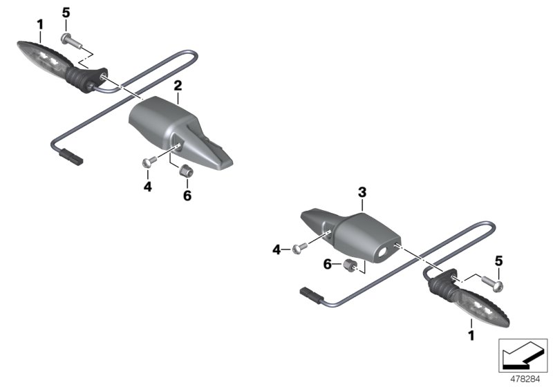 สัญญาณไฟเลี้ยวไฟ LED, ด้านหน้า