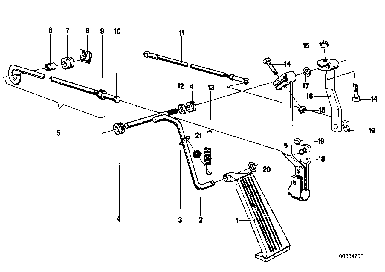 Gasbediening/stangenstelsel