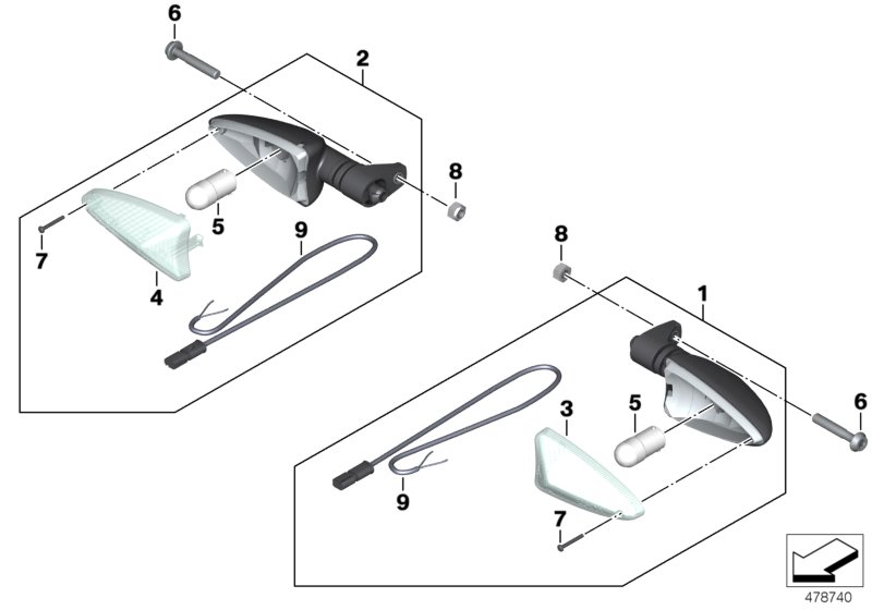 Lampy kierunkowskazów z przodu