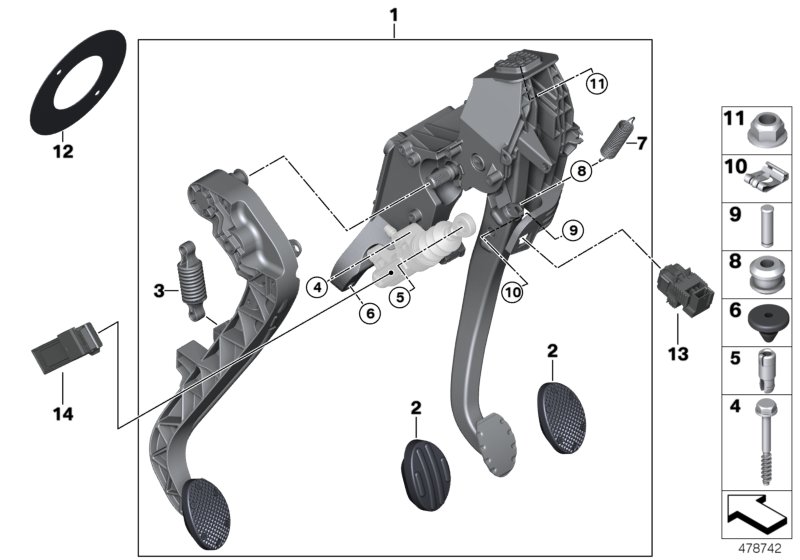 Pedaliera cambio manuale