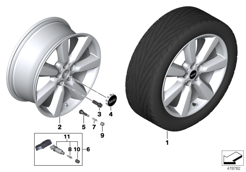 MINI ελ.μετ.ζάντα Edged Spoke 535 - 19"