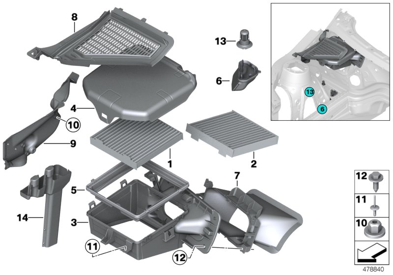 Microfiltre/pièces de carter