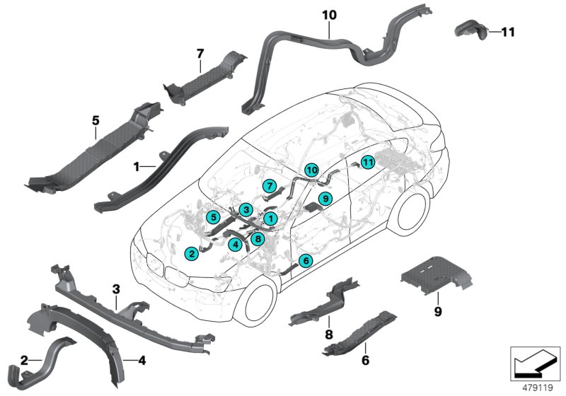 Wiring harness covers/cable ducts