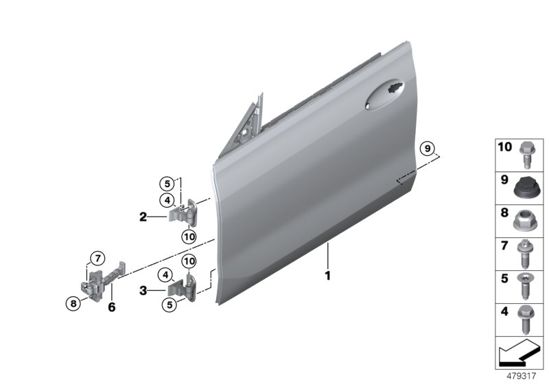 Front door-hinge/door brake