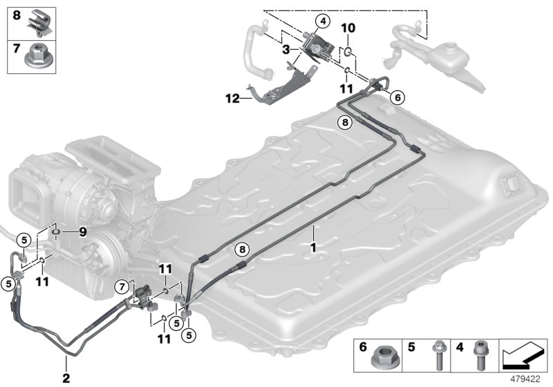 Refrigerant lines, underfloor