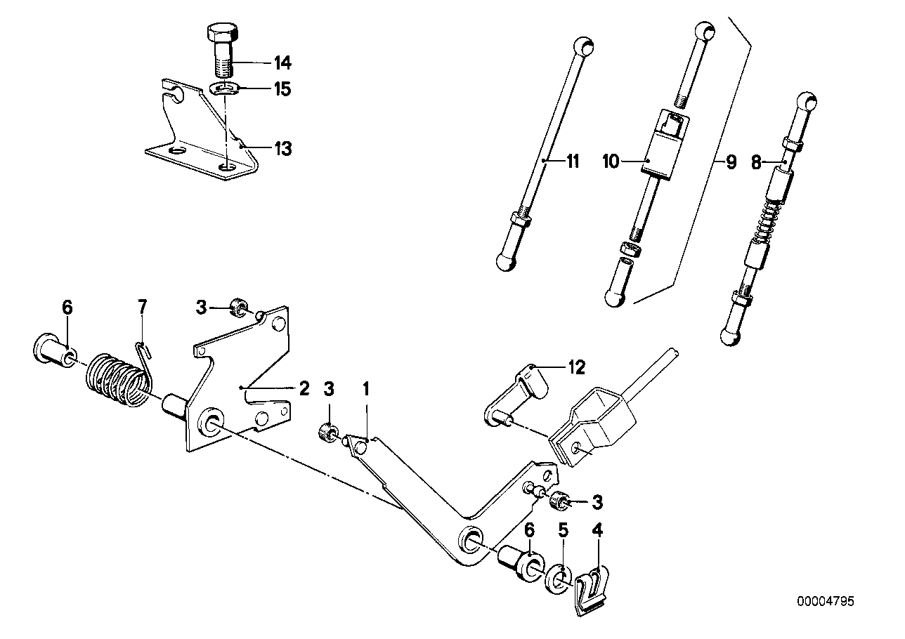 Gasbediening/stangenstelsel