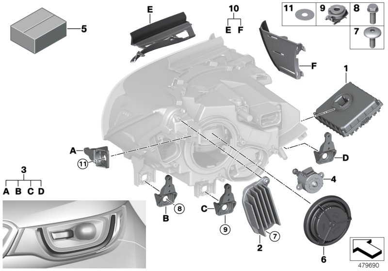 Pièces détachées projecteur à LED