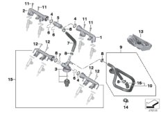 Valves/Pipes of fuel injection system