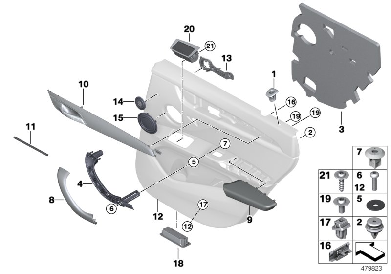 Anbauteile Türverkleidung hinten