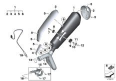 Pièces d'échappement avec fixation