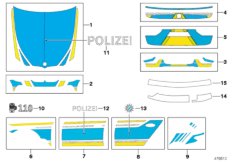 Colagem polícia Baviera azul