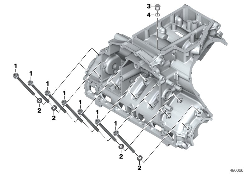 Schroefverbind.motorblok onderste deel